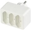 REV 3-WAY EURO PLUG ADAPTER WHITE