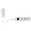 REV 3-WAY MULTIPLE SOCKET WITH FLAT CONNECTOR ΜΕ ΔΙΑΚΟΠΤΗ 2M WHITE