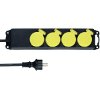 REV 4-WAY MULTIPLE SOCKET OUTLET IP44 1.4M BLACK/GREEN