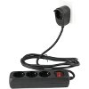 REV MULTIPLE SOCKET OUTLET 3+1-FOLD 2M + SWITCH BLACK 0012392514 SW