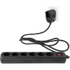 REV MULTIPLE SOCKET OUTLET 6+1-FOLD 2M BLACK POWERSPLIT 0012692514 SW