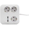 REV POWERQUAD 3-FOLD 2X USB WHITE MULTIPLE SOCKET OUTLET