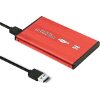 QOLTEC EXTERNAL HARD DRIVE CASE HDD/SSD 2.5'' SATA3 USB 3.0 RED