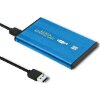 QOLTEC EXTERNAL HARD DRIVE CASE HDD/SSD 2.5'' SATA3 USB 3.0 BLUE