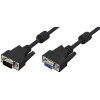 LOGILINK CV0004 VGA EXTENSION CABLE MALE/FEMALE DOUBLE SHIELDED WITH 2X FERRIT CORE 1.80M BLACK
