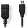 NEDIS CCGP60515BK02 USB 2.0 ON-THE-GO CABLE MICRO B MALE - A FEMALE 0.2M BLACK