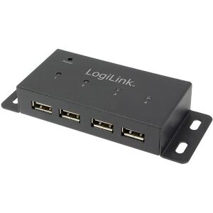 LOGILINK UA0141A USB 2.0 4-PORT HUB WITH POWER SUPPLY FULL METAL HOUSING