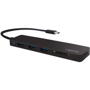 LOGILINK UA0312 USB 3.2 USB-C 3-PORT HUB ULTRA-SLIM WITH CARD READER