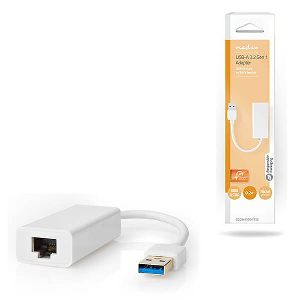 NEDIS CCGB61950WT02 USB 3.0-ADAPTER USB-A MALE - RJ45 FEMALE 1 GBIT 0,2 M WHITE