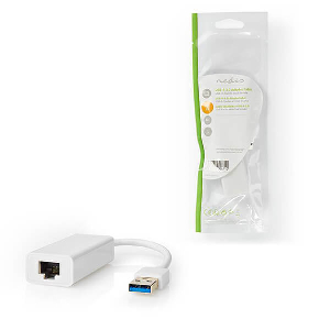 NEDIS CCGP61950WT02 USB 3.0-ADAPTER USB-A MALE - RJ45 FEMALE 1 GBIT 0,2 M WHITE