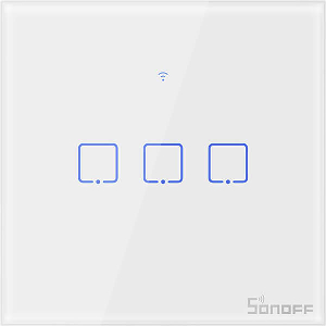 SONOFF T0EU3C-TX 3 CHANNEL TOUCH LIGHT SWITCH WI-FI WHITE