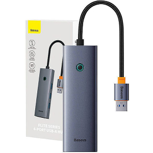 BASEUS ULTRA JOY 4-IN-1 HUB USB-A TO USB 3.0 + LAN RJ45 SPACE GREY