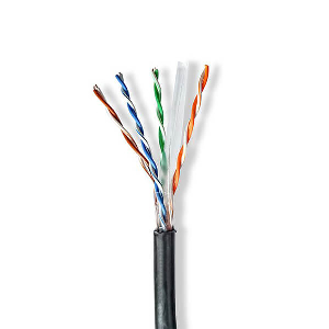 NEDIS CCBG8590BK100S NETWORK CABLE ROLL CAT6 U/UTP 100.0M OUTDOOR BLACK