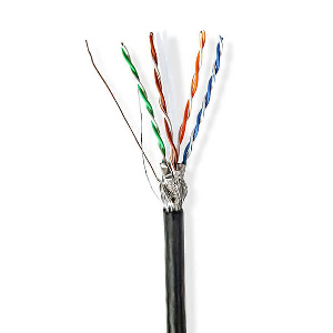 NEDIS CCBG8594BK100S NETWORK CABLE ROLL CAT6 S/FTP 100.0M OUTDOOR BLACK