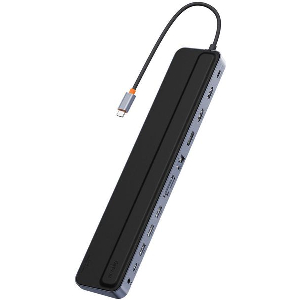 BASEUS ELITEJOY GEN2 TYPE-C 12-PORT HUB DOCK HDMI+DP+USB 3.0+PD+CARD READER+RJ45 LAN+3.5MM JACK GRE