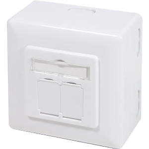 LOGILINK NP0124 OUTLET CAT.6A.WALL OUTLET BOX 2X RJ45 PURE WHITE