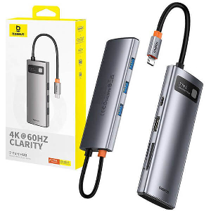 BASEUS METAL GLEAM SERIES 7-IN-1 MULTIFUCTION TYPE-C HDMI 4K 3XUSB3.0+PD+CARD READER