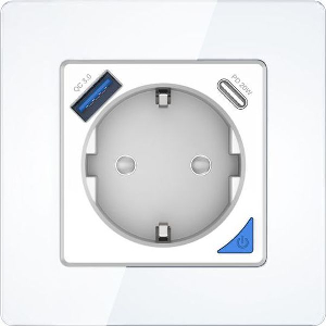 COOLSEER COLSUG02WE EU WIFI USB WALL SOCKET GLASS PANEL