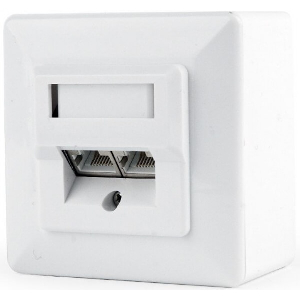 GEMBIRD MWS-2S6-01 CAT6 STP 2-PORT WALL MOUNT FACE PLATE