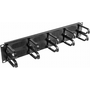 LANBERG 19'' CABLE MANAGEMENT AK-1204-B BRUSH PANEL 5 RINGS- TYPE B 2U BLACK