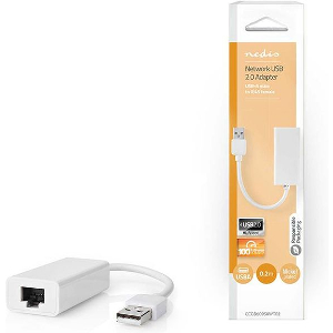 NEDIS CCGB60950WT02 USB 2.0 NETWORK ADAPTER USB-A MALE - RJ45 FEMALE 0.20M WHITE