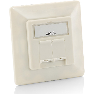 EQUIP 125772 GERMAN FACE PLATE CAT.6A FLUSH MOUNTED BOX PURE WHITE