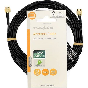NEDIS CSGL02000BK50 SMA CABLE SMA MALE - SMA MALE 50OHM 5.00M BLACK