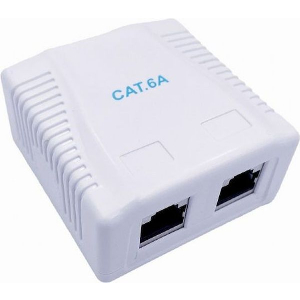 CABLEXPERT CAT6A FTP DOUBLE PORT SURFACE MOUNT BOX WHITE NCAC-2F6A-01