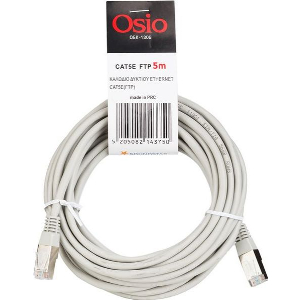 OSIO OEK-1305 KΑΛΩΔΙΟ ΔΙΚΤΥΟΥ ΕTHERNET CAT5E (FTP) RJ45 ΣΕ RJ45 5M