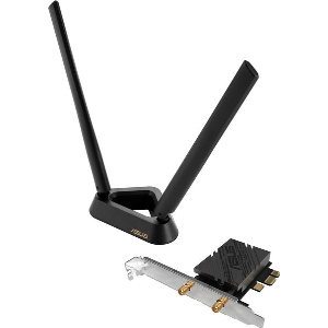 ASUS PCE-BE92BT WIFI 7 PCI-E WIRELESS ADAPTER WITH TWO EXTERNAL ANTENNAS AND BLUETOOTH 5.4