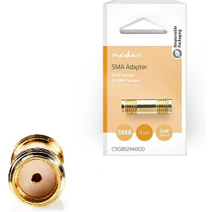 NEDIS CSGB02940GD SMA ADAPTER SMA FEMALE - SMA FEMALE GOLD PLATED 50OHM 2PCSP