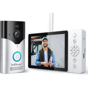 SRIHOME WIRELESS VIDEO INTERCOM SYSTEM DOORBELL CAMERA 4MP HD WIFI WHITE SH054