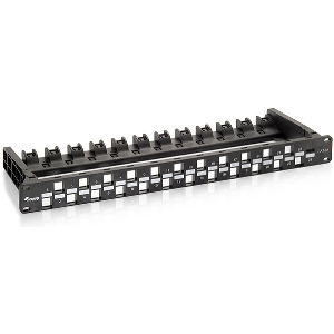 EQUIP 769225 CAT.6A PANEL FOR 24 KEYSTONE JACKS UNSHIELDED BLACK