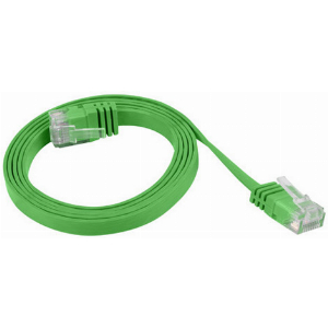 LANBERG PATCHCORD CAT.5E FLAT 1M GREEN