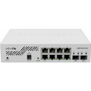 MIKROTIK SWITCH 8 PORT CSS610-8G-2S+IN 8 X GIGABIT ETHERNET PORTS 2 X SFP POE IN
