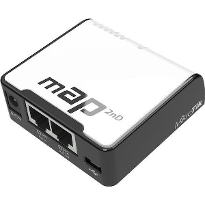 MIKROTIK WIRELESS ACCESS POINT RBMAP2ND DUAL-CHAIN 2.4GHZ MICRO AP 650MHZ CPU 64MB 2XPOE