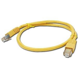 CABLEXPERT PP22-1M/Y YELLOW FTP PATCH CORD MOLDED STRAIN RELIEF 50U PLUGS 1M
