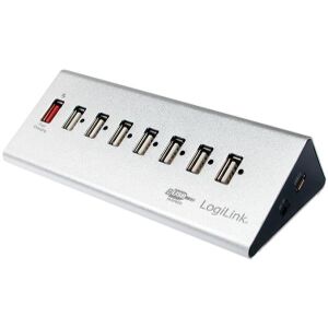 LOGILINK UA0225 USB 2.0 7+1 PORT HUB  ALUMINUM WITH POWER SUPPLY