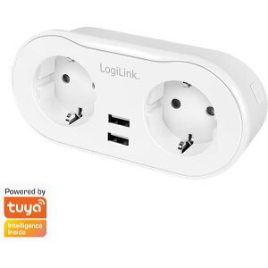 LOGILINK SH0102 SMART WIFI SOCKET OUTLET 2-WAY 2X USB WITH TUYA