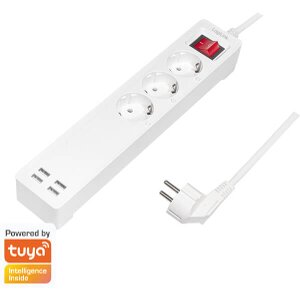 LOGILINK SH0103 SMART WIFI SOCKET OUTLET 3-WAY 4X USB WITH TUYA