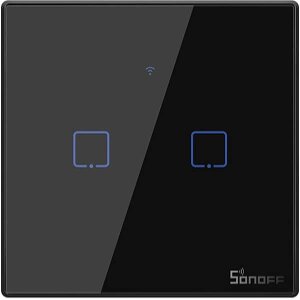 SONOFF TX-T3EU2C TWO-CHANNEL TOUCH LIGHT SWITCH WI-FI BLACK