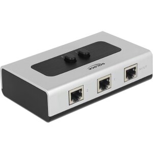 DELOCK 87673 SWITCH RJ45 10 GBPS 2 PORT MANUAL BIDIRECTIONAL