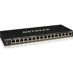 NETGEAR GS316P 16 PORTS UNMANAGED GIGABIT ETHERNET (10/100/1000) POE BLACK GS316P-100EUS