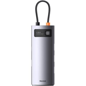 BASEUS METAL GLEAM SERIES 4-IN-1 HUB 3X USB 3.0 + TYPE-C GREY