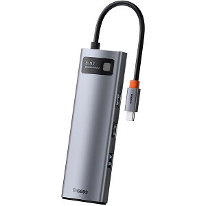 BASEUS METAL GLEAM SERIES 8-IN-1 MULTIFUNCTIONAL TYPE-C HUB HDMI 4K RJ45 3X USB3.0 CARD READER