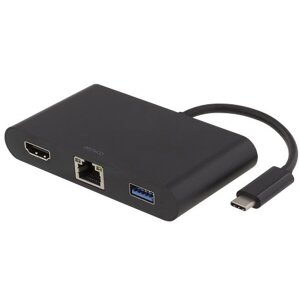 DELTACO USBC-1267 USB-C DOCKING STATION HDMI RJ45 1XUSB A USB-C PD BLACK