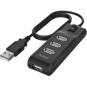 HAMA 200118 USB 4 PORT ON/OFF 2.0 HUB 1:4