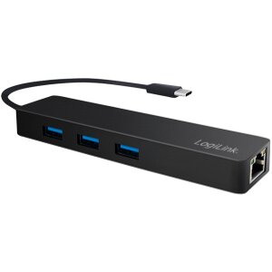 LOGILINK UA0313 USB-C 3-PORT HUB WITH GIGABIT ADAPTER