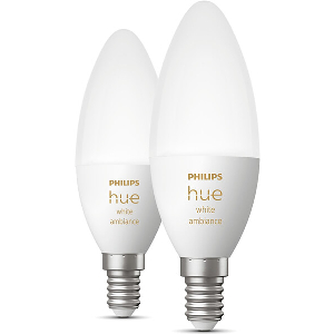 PHILIPS HUE LED LAMP E14 2-PACK 5.2W 320LM WHITE AMBIANCE