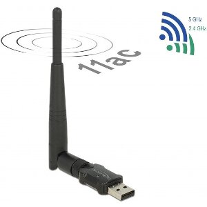DELOCK 12462 USB 2.0 DUAL BAND WLAN AC/A/B/G/N STICK 433 + 150 MBPS WITH EXTERNAL ANTENNA
